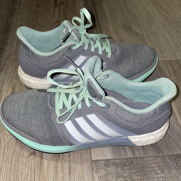 adidas Shoes - Women’s Adidas boost mint green, gray and white sneakers size 6.5